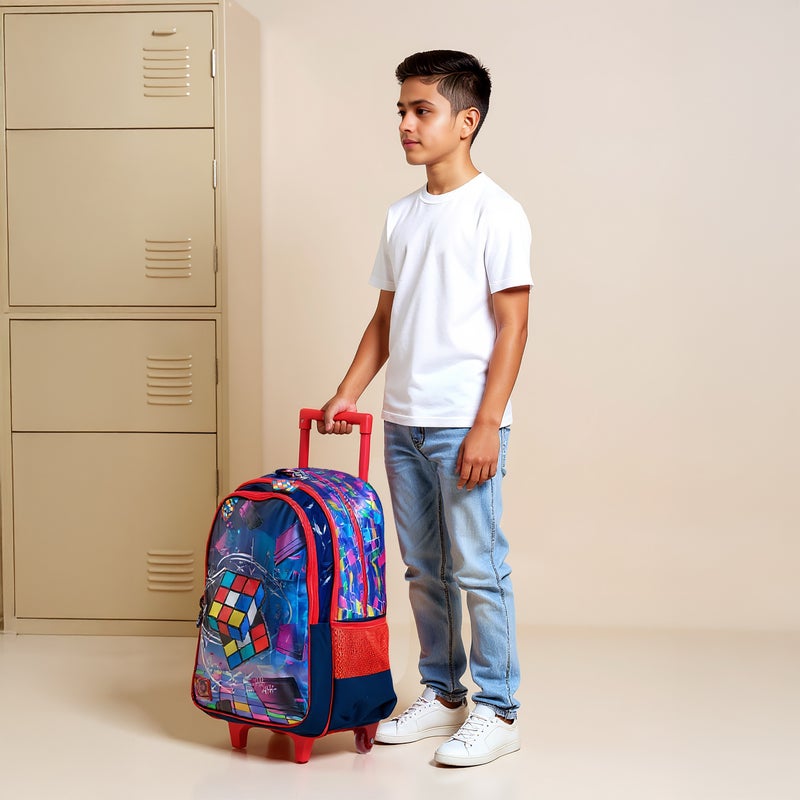 sami_studio 17 Inch Trolley-Cube-Collection-2 Cmprt With Zip- (Polyester ) Multicolor \ 33X13.5X44.5 - Image 3